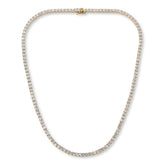 Absolute Sterling Silver Goldclad Round Stone Tennis Necklace,  17"